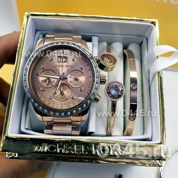 Часы Michael Kors - подарочный набор с браслетом (10216) Часы Michael Kors - подарочный набор с браслетом (10216)