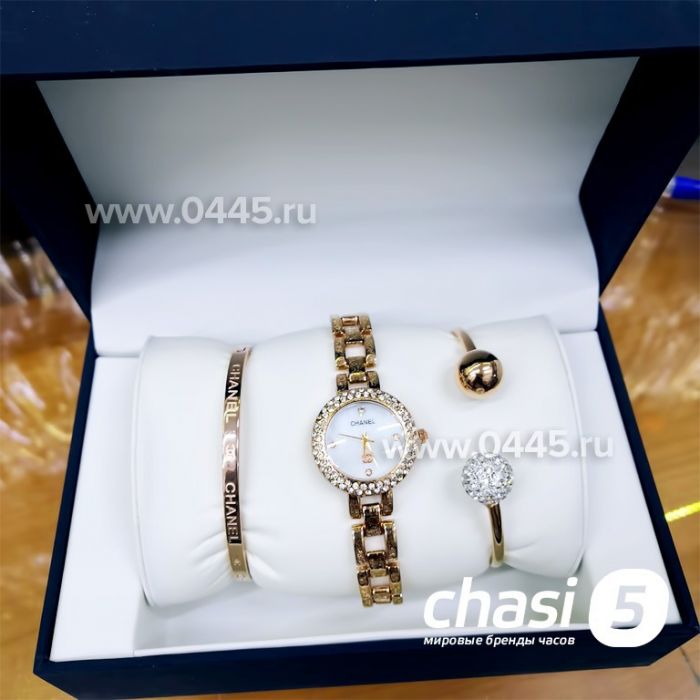 Часы Chanel - подарочный набор с браслетами (11897)