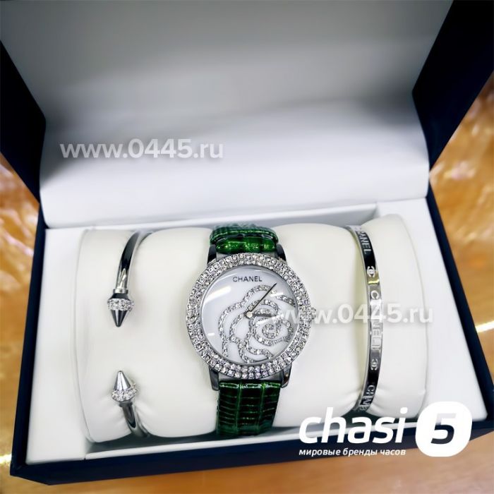 Часы Chanel - подарочный набор с браслетами (11898)