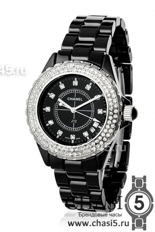 Часы Chanel J12 Diamonds Black (01534) Часы Chanel J12 Diamonds Black (01534)