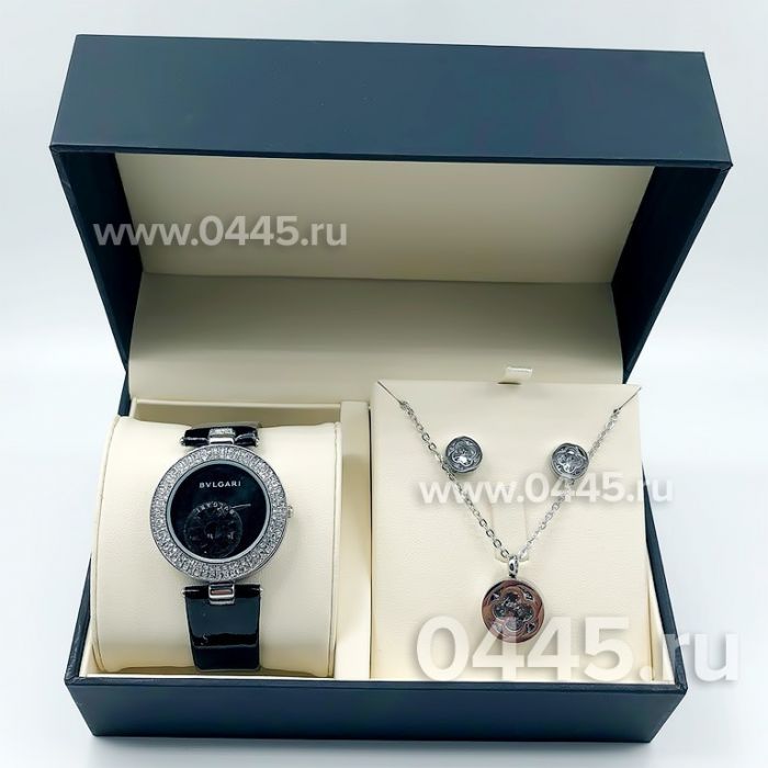 Часы Bvlgari - подарочный набор с кулоном (09401)
